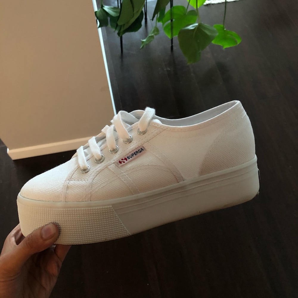 White Platform Superga